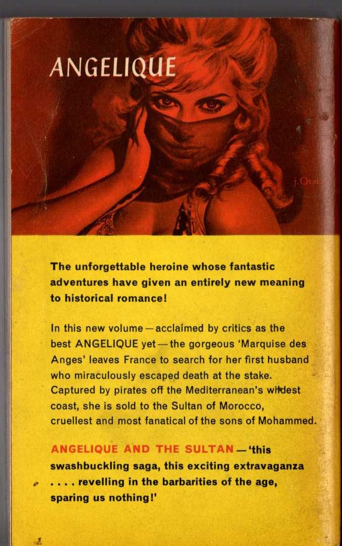 Sergeanne Golon  ANGELIQUE AND THE SULTAN magnified rear book cover image