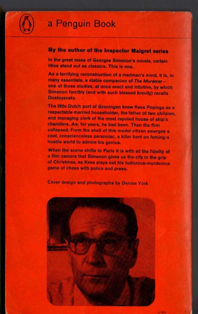 Georges Simenon  THE MAN WHO WATCHED TRAINS GO BY magnified rear book cover image