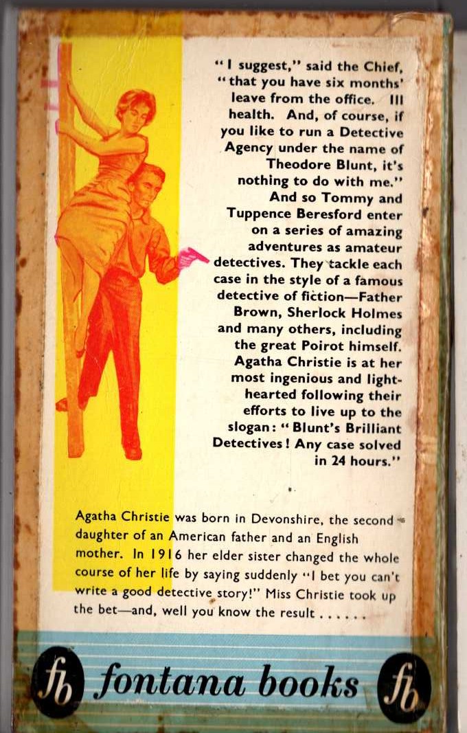 Agatha Christie  PARTNERS IN CRIME magnified rear book cover image