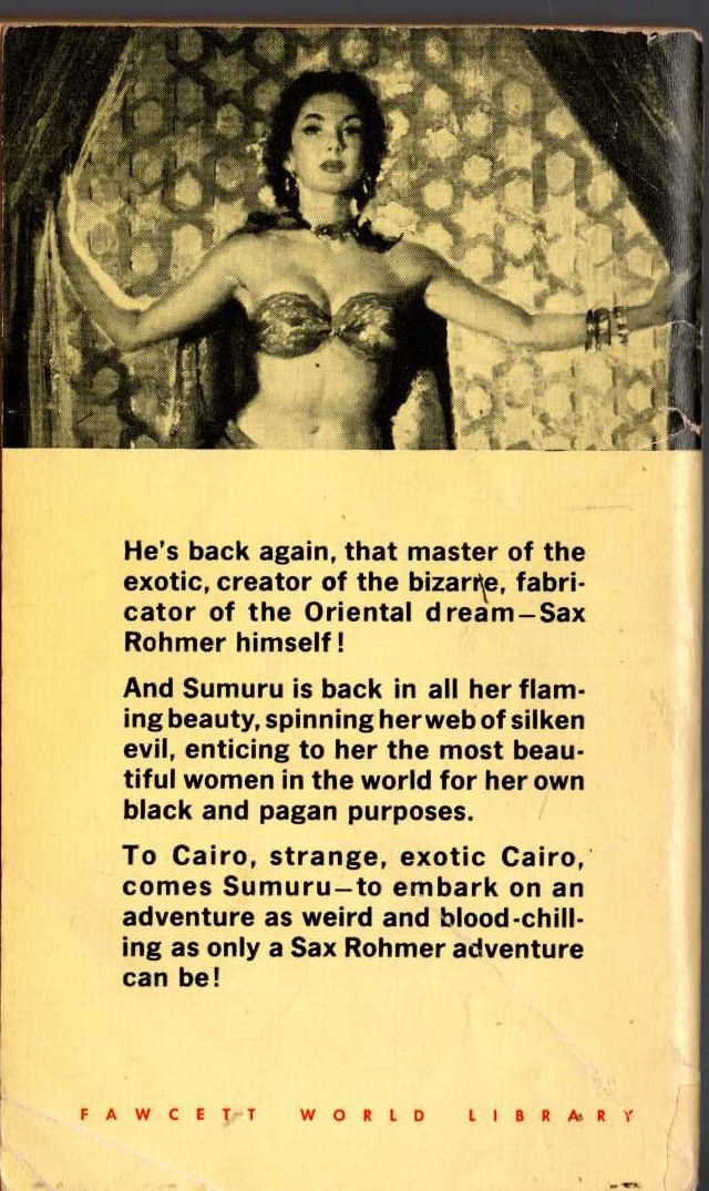 Sax Rohmer  RETURN OF SUMURU magnified rear book cover image