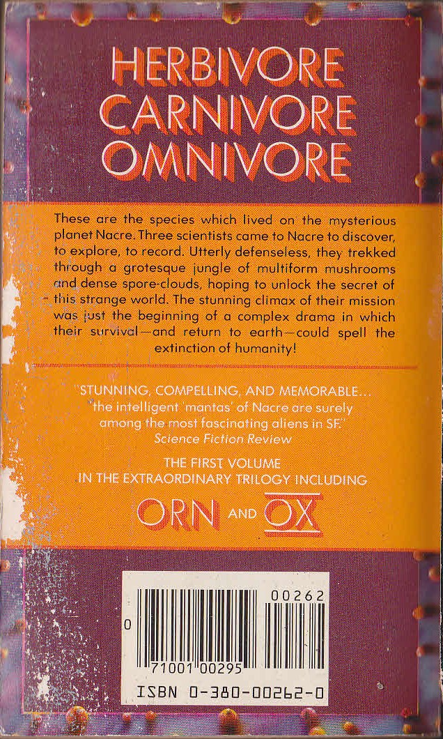 Piers Anthony  OMNIVORE magnified rear book cover image