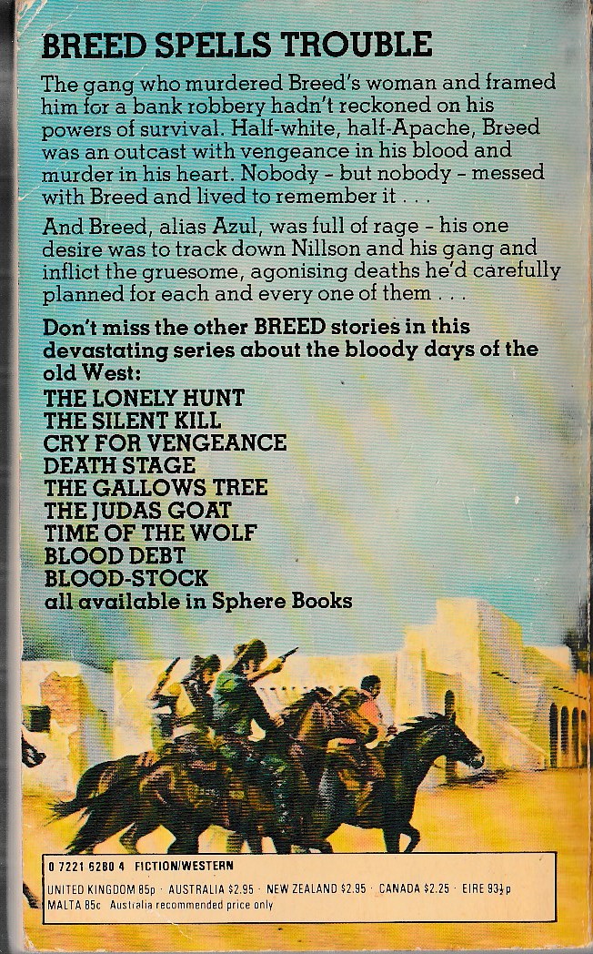 James A. Muir  BREED 10: OUTLAW ROAD magnified rear book cover image