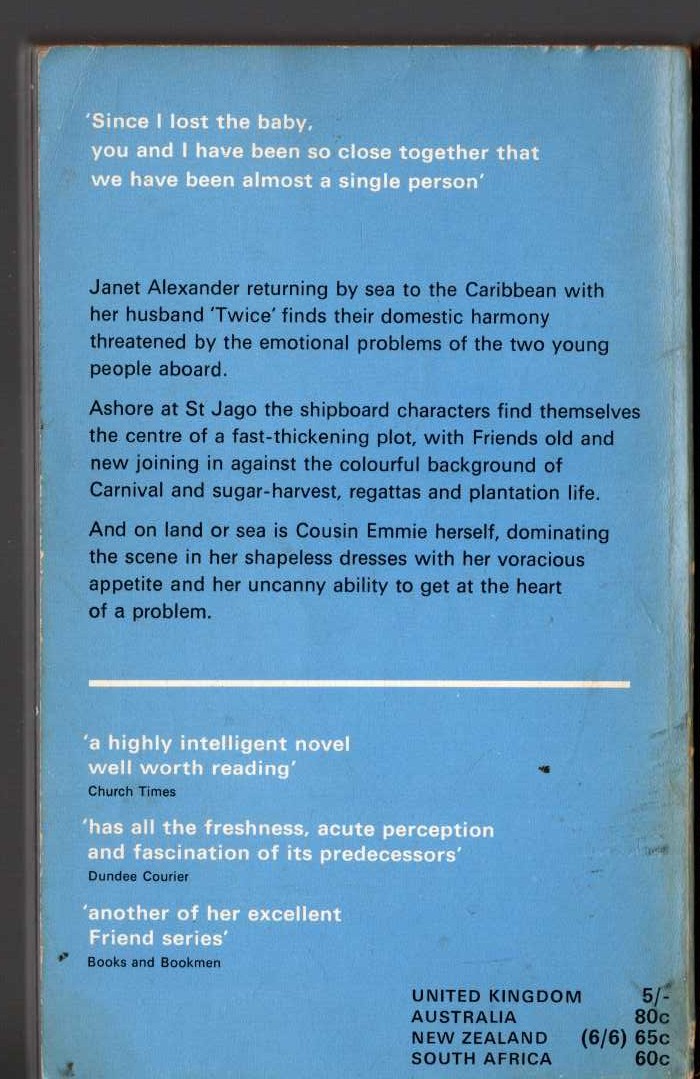 Jane Duncan  MY FRIEND COUSIN EMMIE magnified rear book cover image