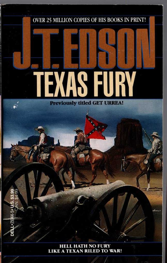 J.T. Edson  TEXAS FURY [U.K. title: GET URREA!] front book cover image