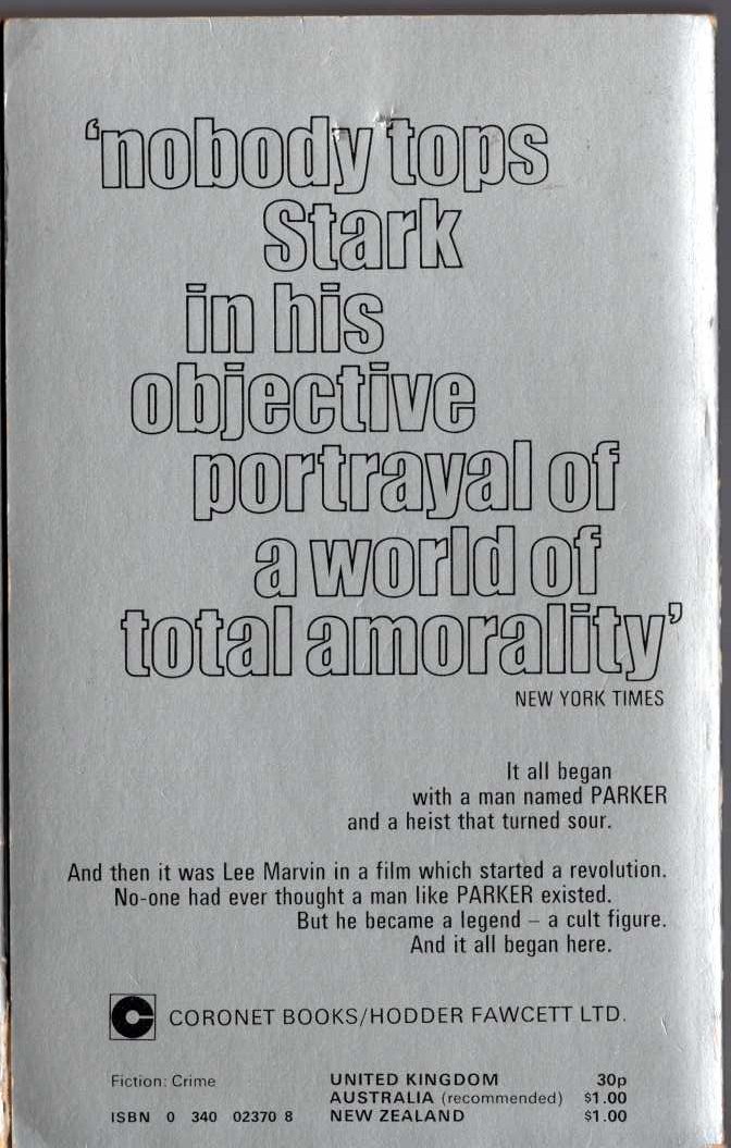 Richard Stark  POINT BLANK magnified rear book cover image