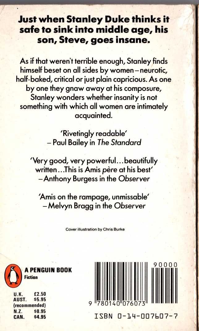 Kingsley Amis  STANLEY AND THE WOMEN magnified rear book cover image