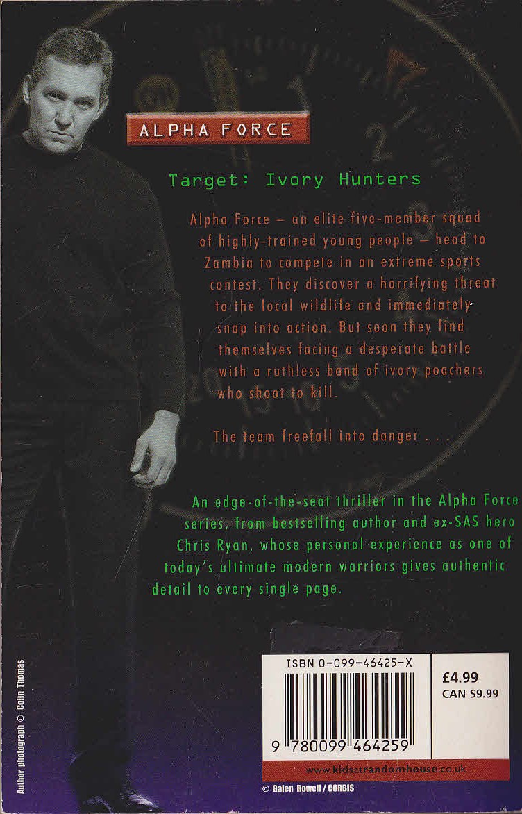 Chris Ryan  ALPHA FORCE: HUNTED magnified rear book cover image