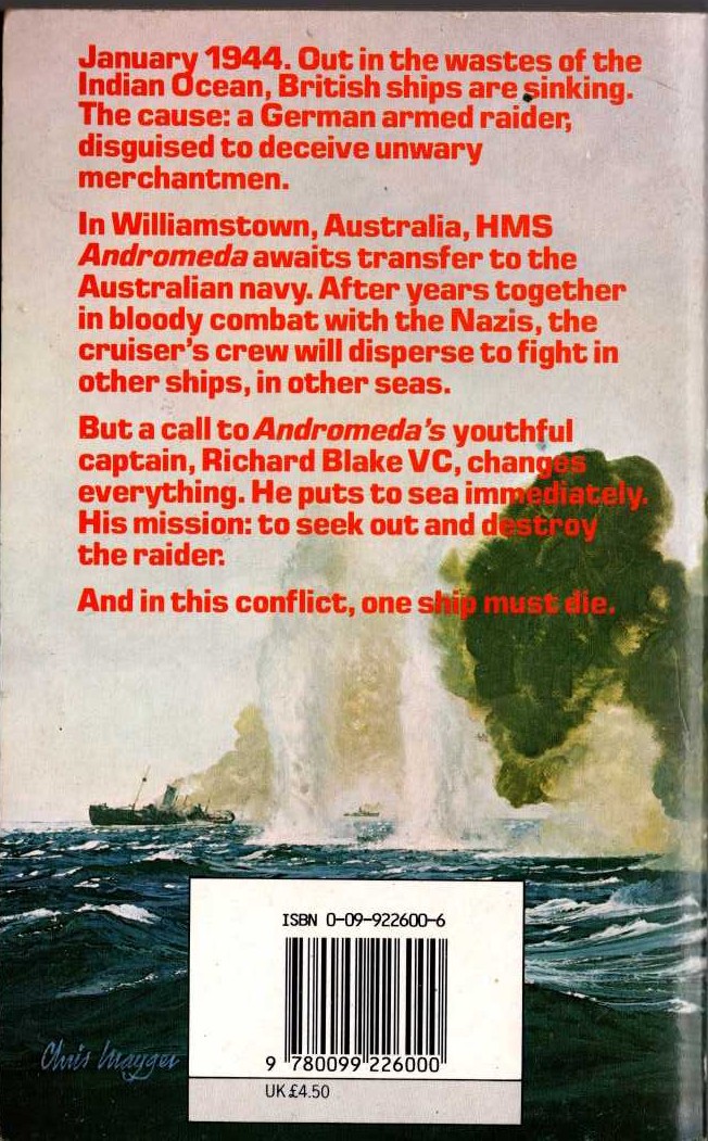 Douglas Reeman  A SHIP MUST DIE magnified rear book cover image