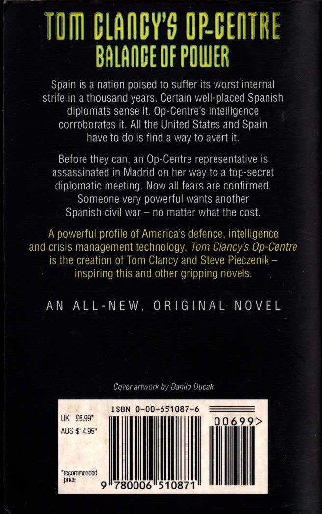 Tom Clancy  OP-CENTRE: BALANCE OF POWER magnified rear book cover image